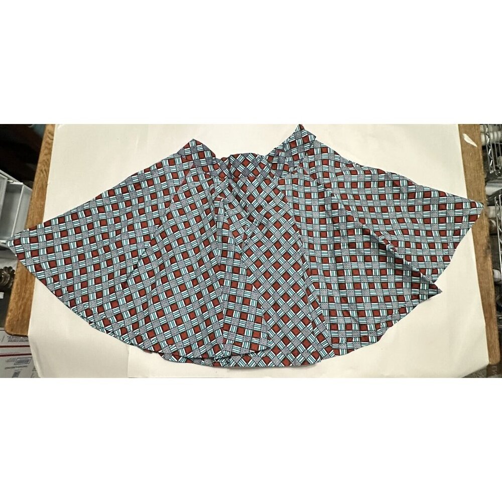 Francis and Benedict Mini Skirt Medium Geometric Blue NEW Made in Togo Africa